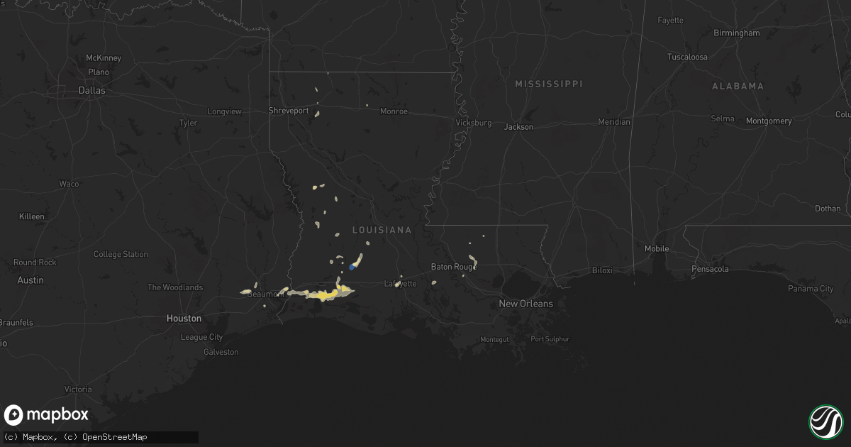 Hail map in Louisiana on September 17, 2025