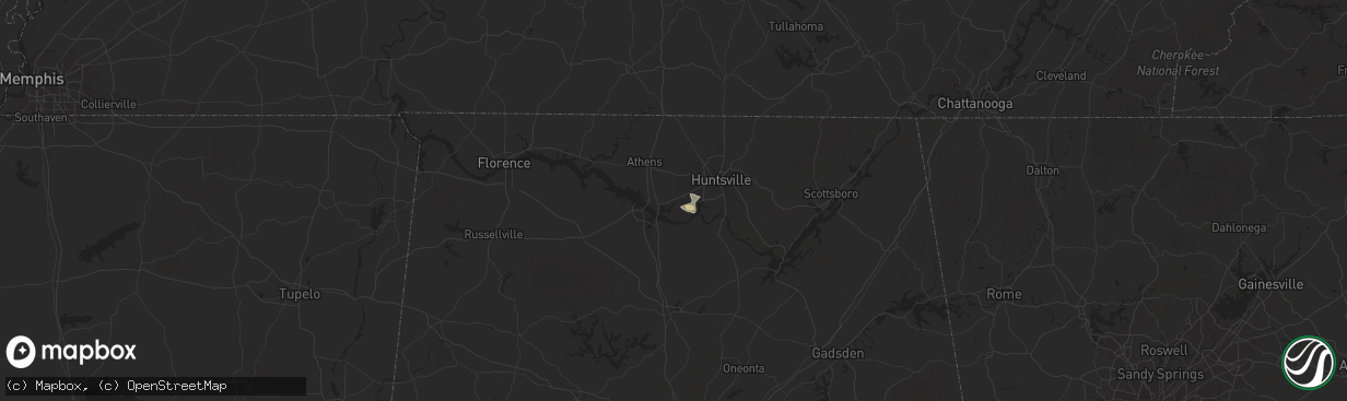 Hail map in Madison, AL on September 17, 2025