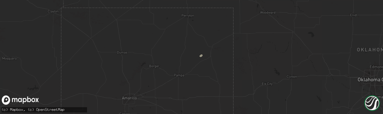 Hail map in Miami, TX on September 17, 2025