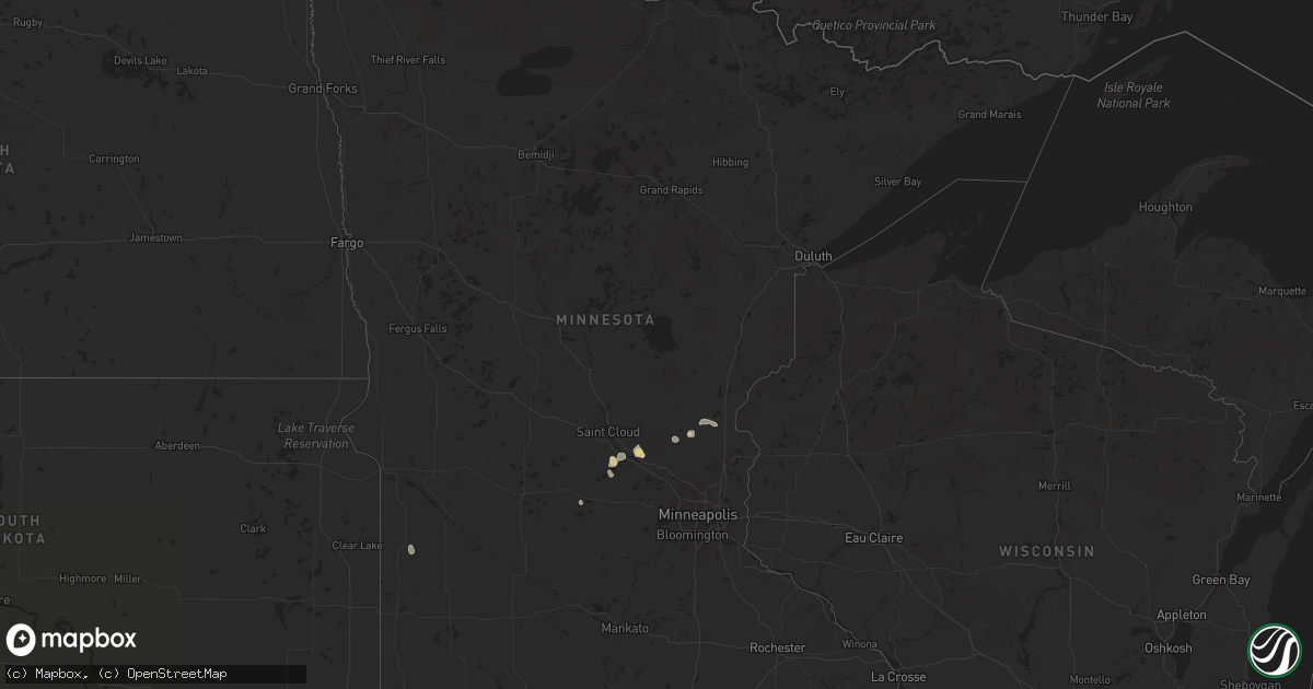 Hail map in Minnesota on September 17, 2025