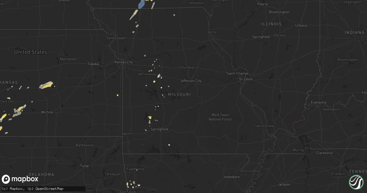 Hail map in Missouri on September 17, 2025