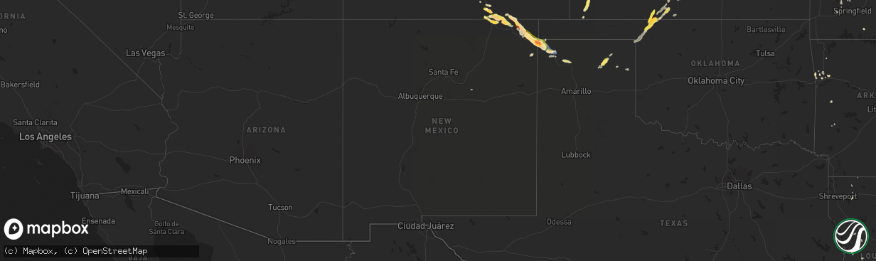 Hail map in New Mexico on September 17, 2025