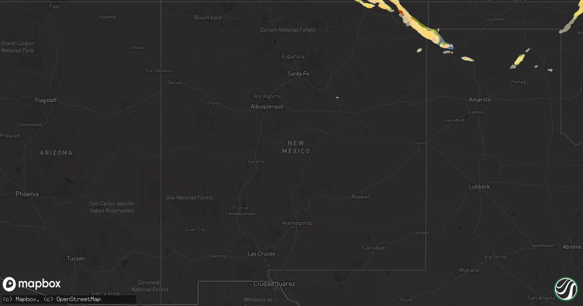 Hail map in New Mexico on September 17, 2025