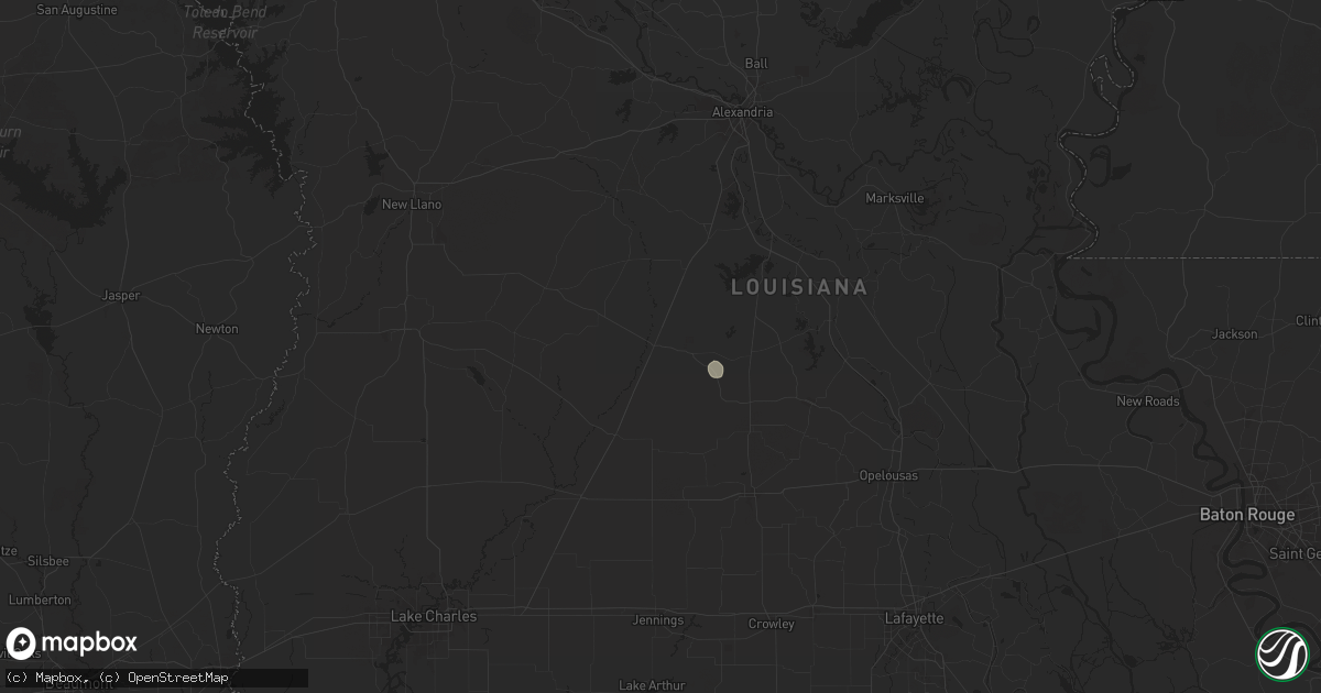Hail map in Oakdale, LA on September 17, 2025