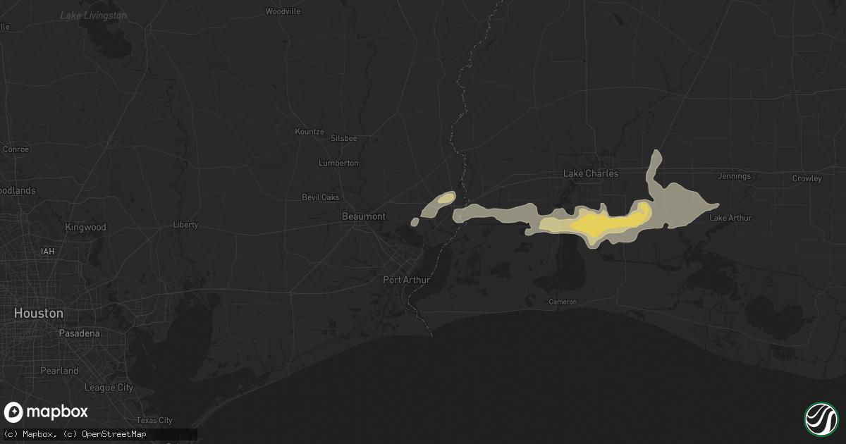 Hail map in Orange, TX on September 17, 2025