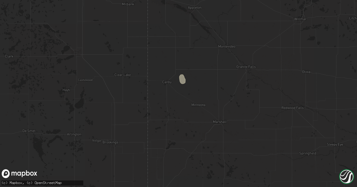 Hail map in Porter, MN on September 17, 2025