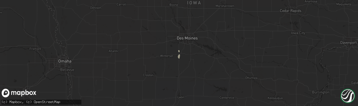 Hail map in Prole, IA on September 17, 2025