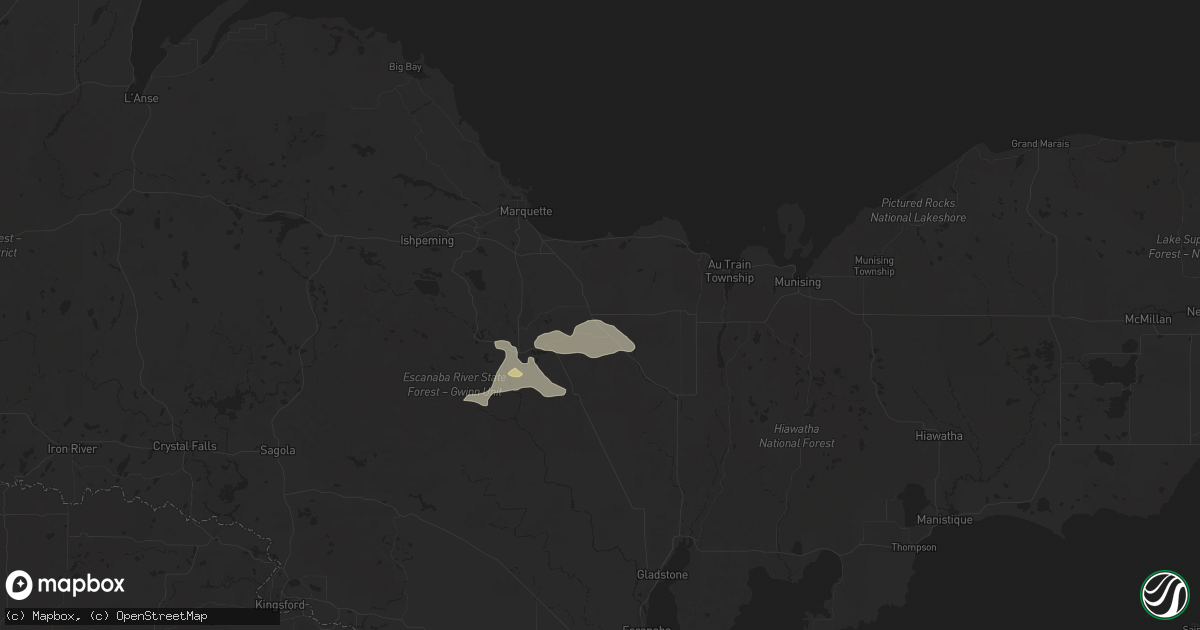 Hail map in Skandia, MI on September 17, 2025