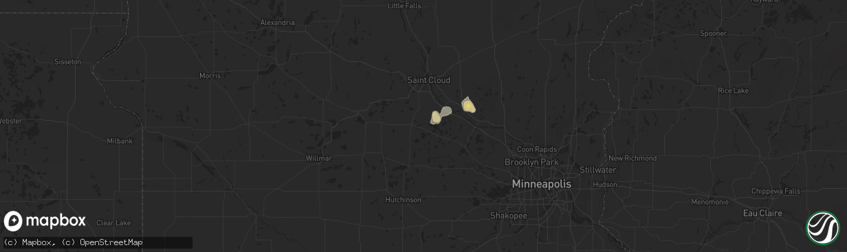 Hail map in South Haven, MN on September 17, 2025