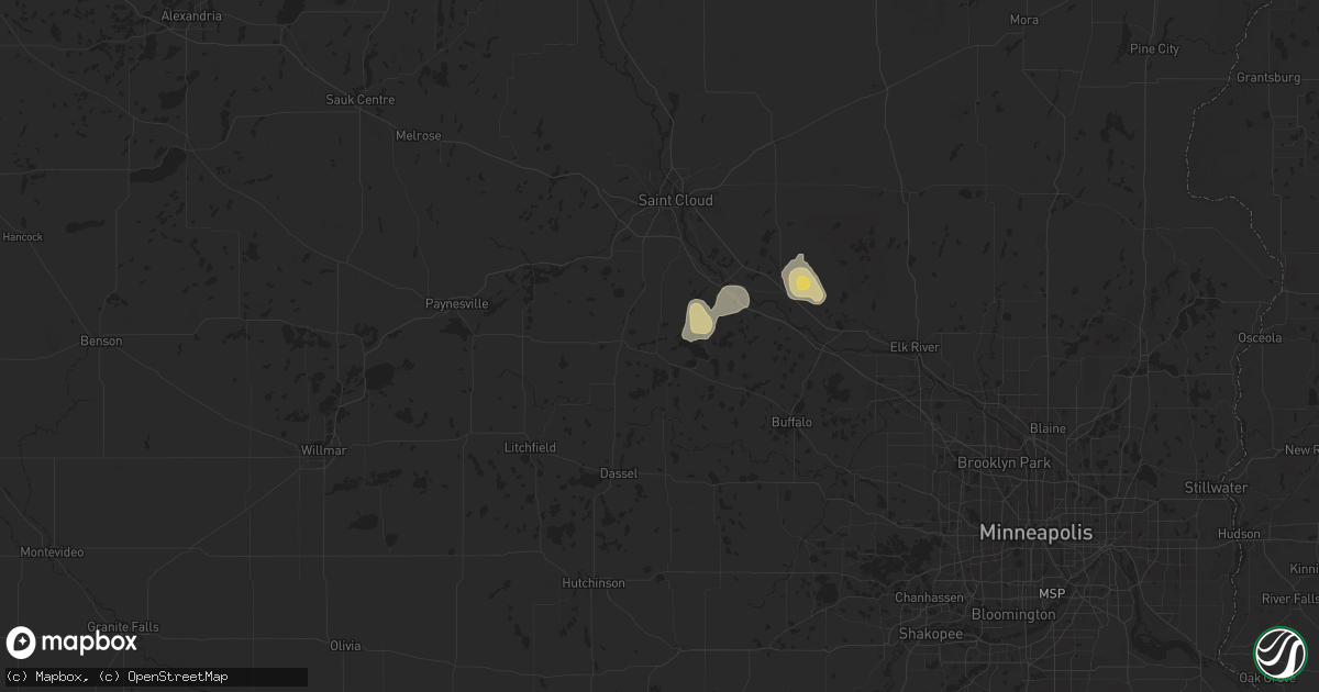 Hail map in South Haven, MN on September 17, 2025