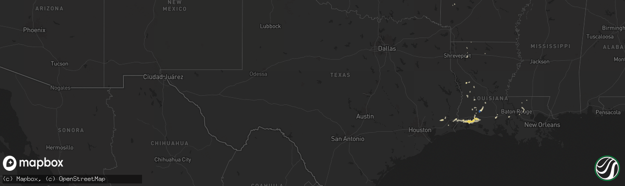 Hail map in Texas on September 17, 2025