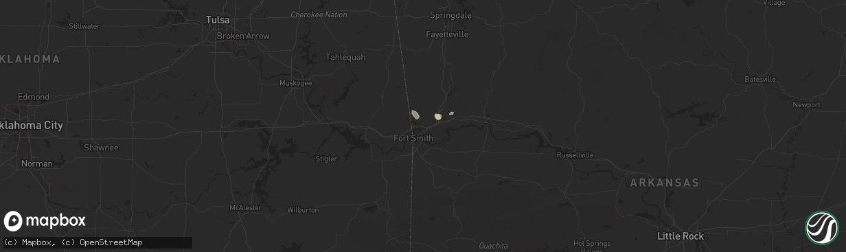 Hail map in Van Buren, AR on September 17, 2025