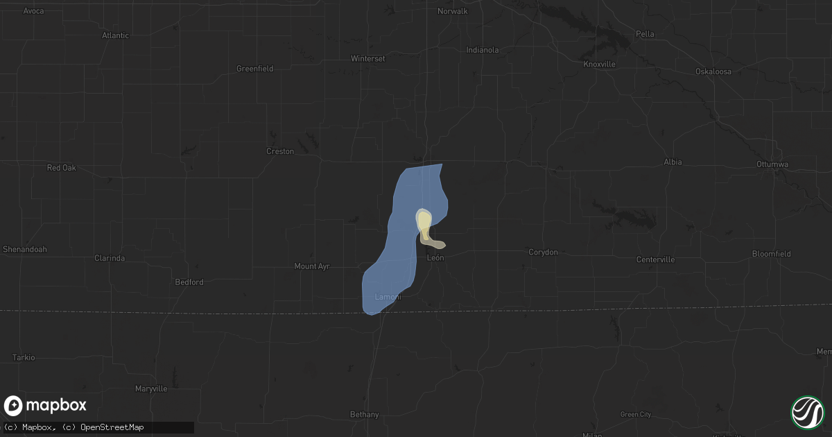Hail map in Van Wert, IA on September 17, 2025