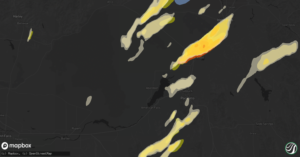 Hail map in Aberdeen, ID on September 17, 2026