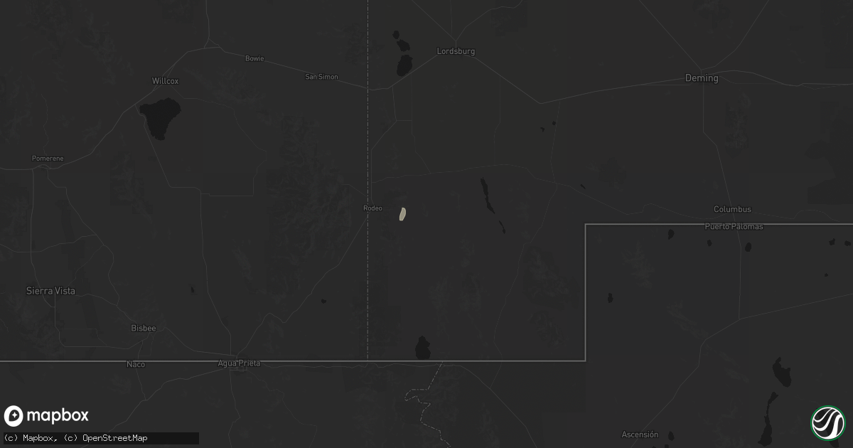 Hail map in Animas, NM on September 17, 2026