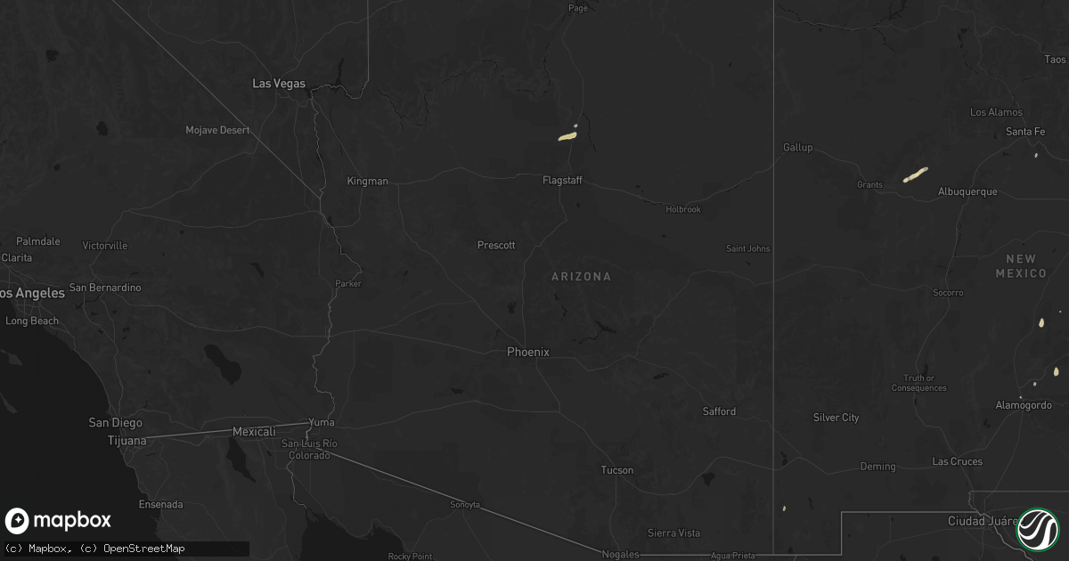 Hail map in Arizona on September 17, 2026