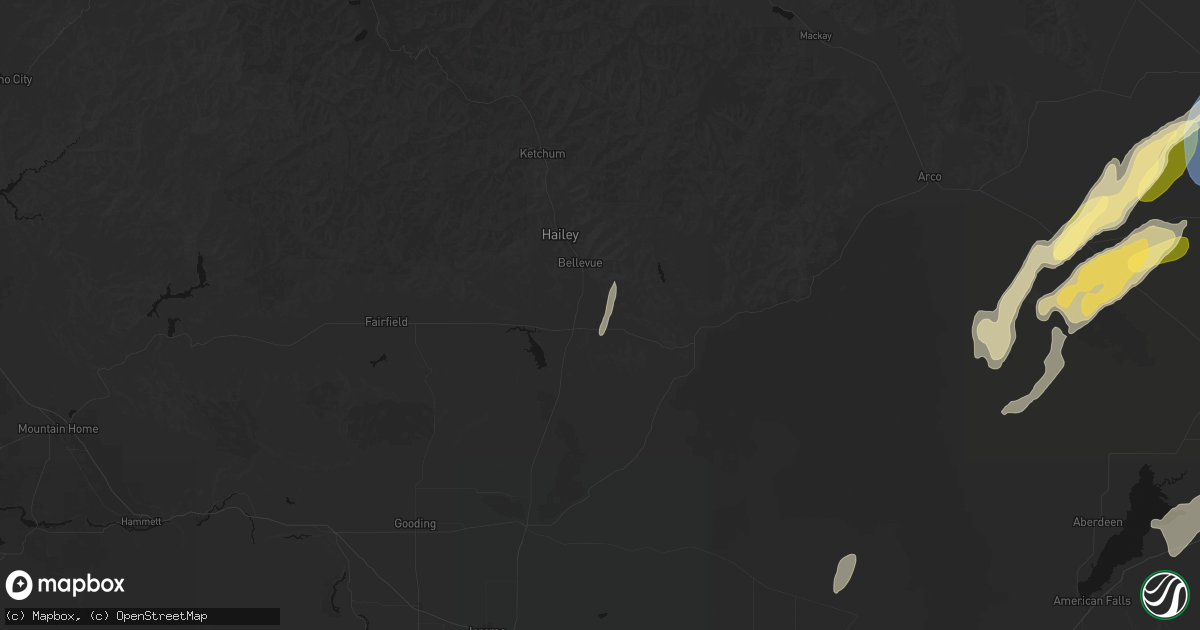 Hail map in Bellevue, ID on September 17, 2026