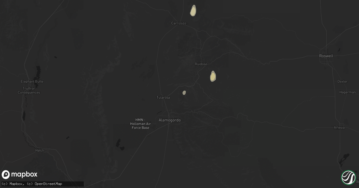 Hail map in Bent, NM on September 17, 2026