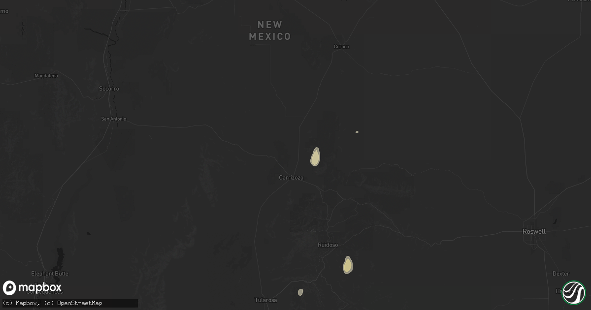 Hail map in Carrizozo, NM on September 17, 2026