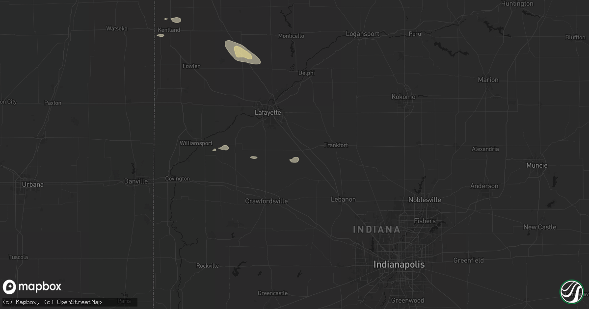 Hail map in Clarks Hill, IN on September 17, 2026