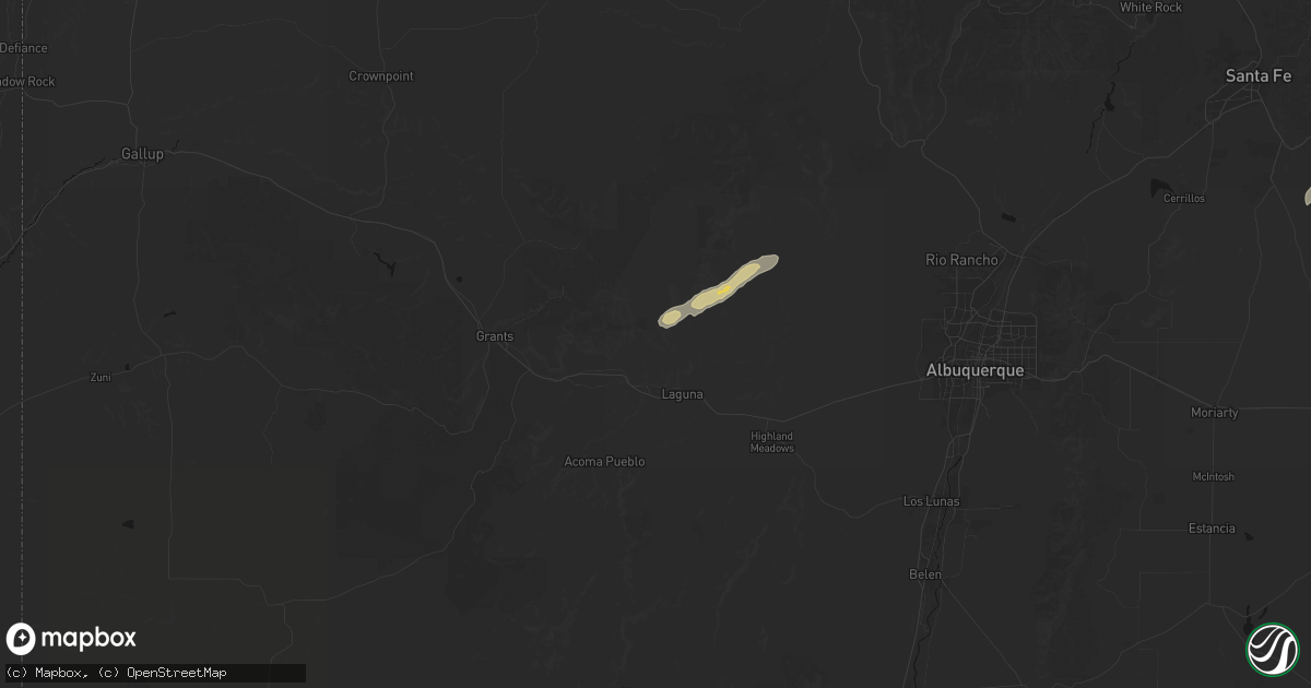 Hail map in Cubero, NM on September 17, 2026