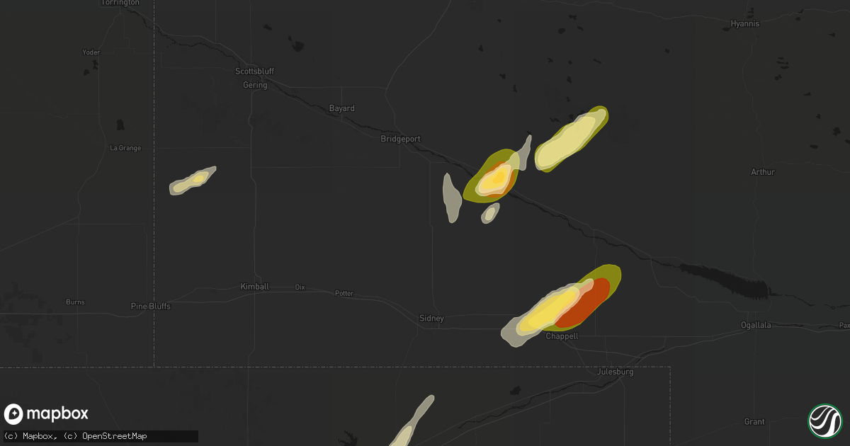 Hail map in Dalton, NE on September 17, 2026
