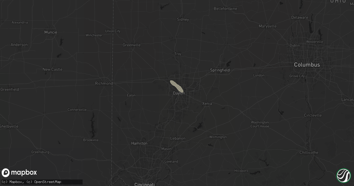 Hail map in Dayton, OH on September 17, 2026