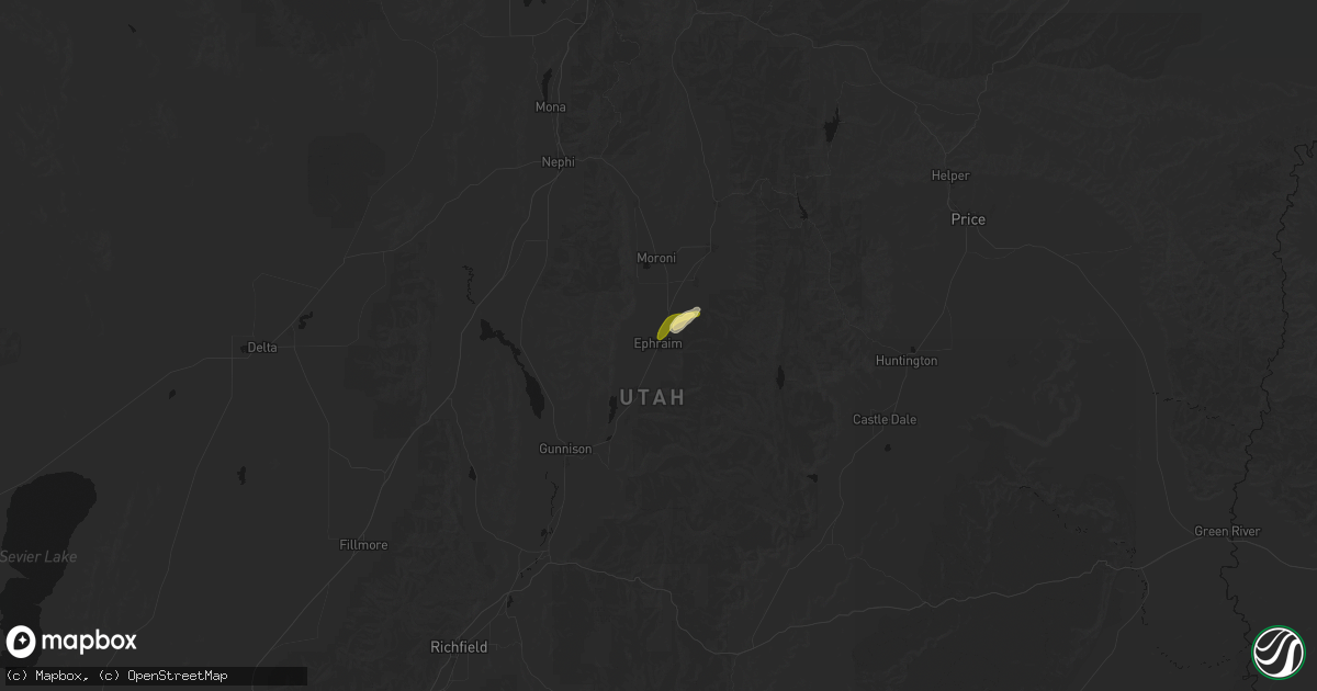 Hail map in Ephraim, UT on September 17, 2026
