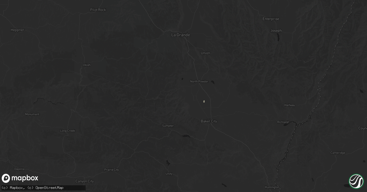 Hail map in Haines, OR on September 17, 2026