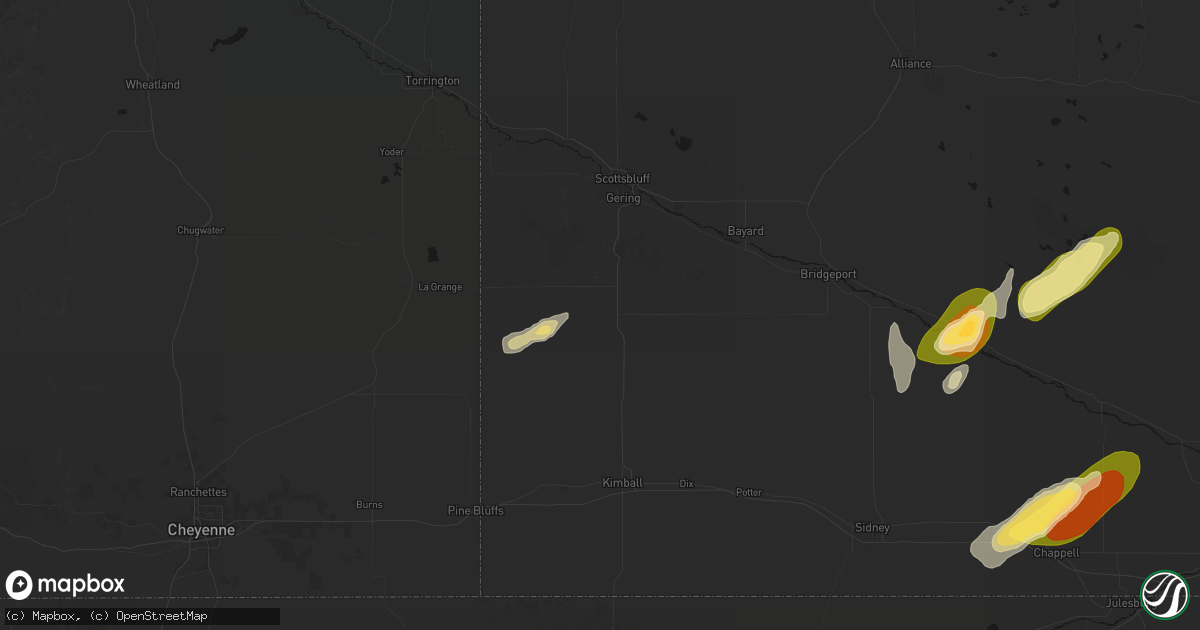 Hail map in Harrisburg, NE on September 17, 2026