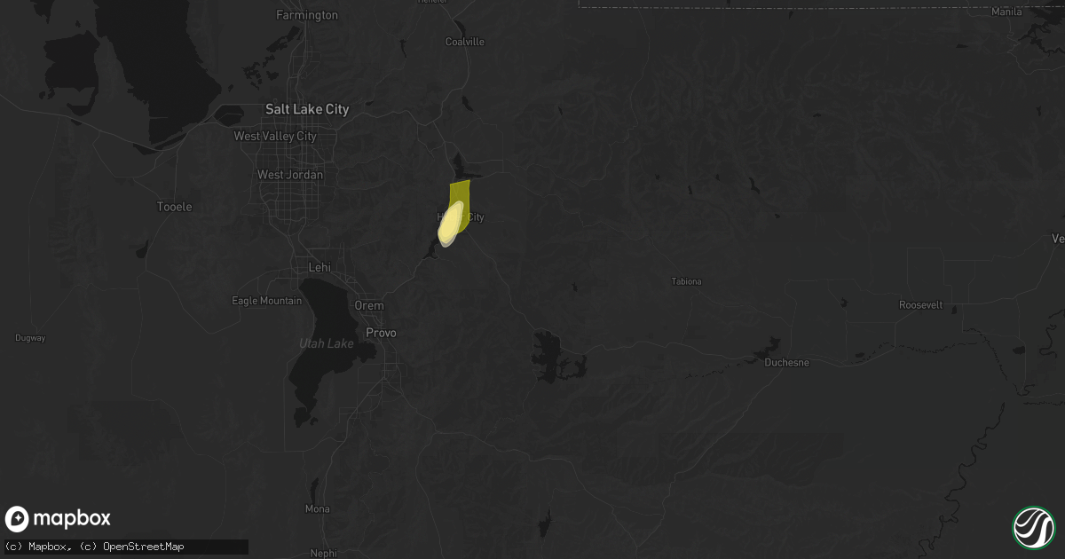 Hail map in Heber City, UT on September 17, 2026