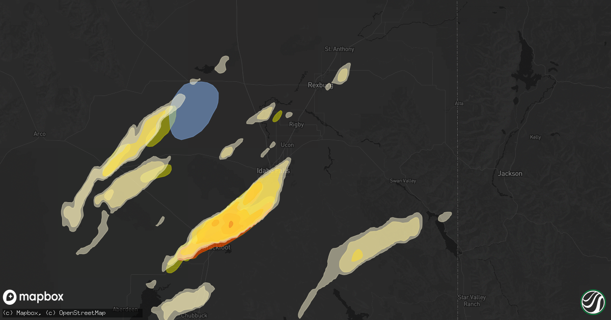 Hail map in Idaho Falls, ID on September 17, 2026