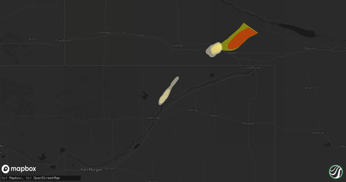 Hail map in Iliff, CO on September 17, 2026