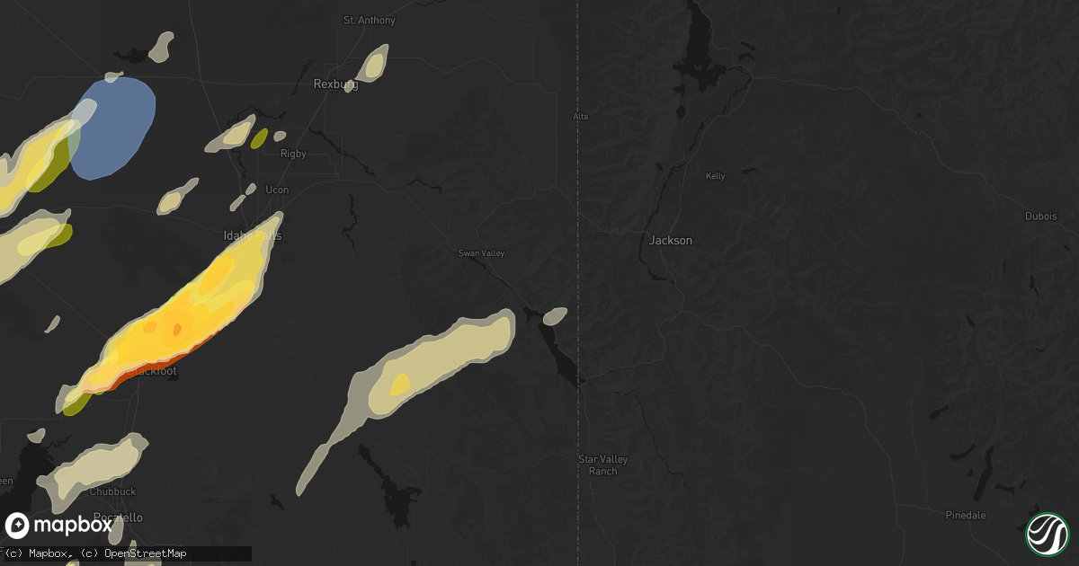 Hail map in Irwin, ID on September 17, 2026