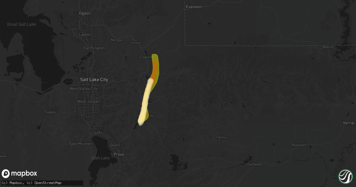 Hail map in Kamas, UT on September 17, 2026