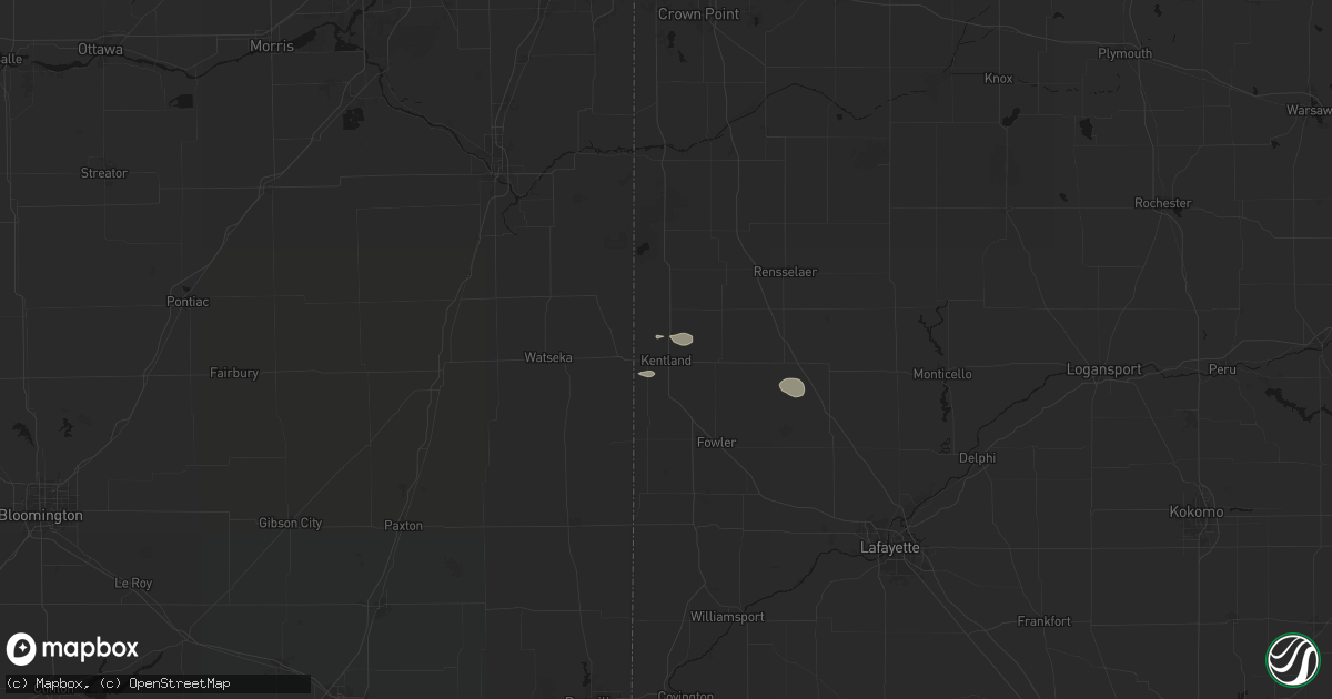 Hail map in Kentland, IN on September 17, 2026