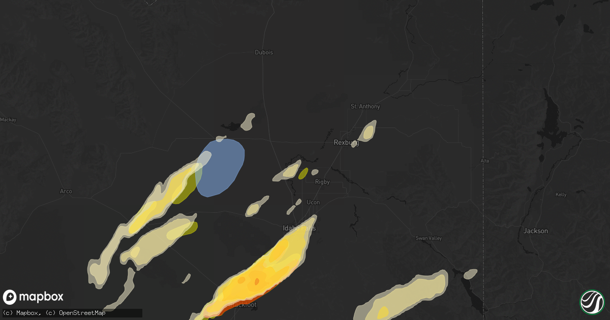 Hail map in Menan, ID on September 17, 2026