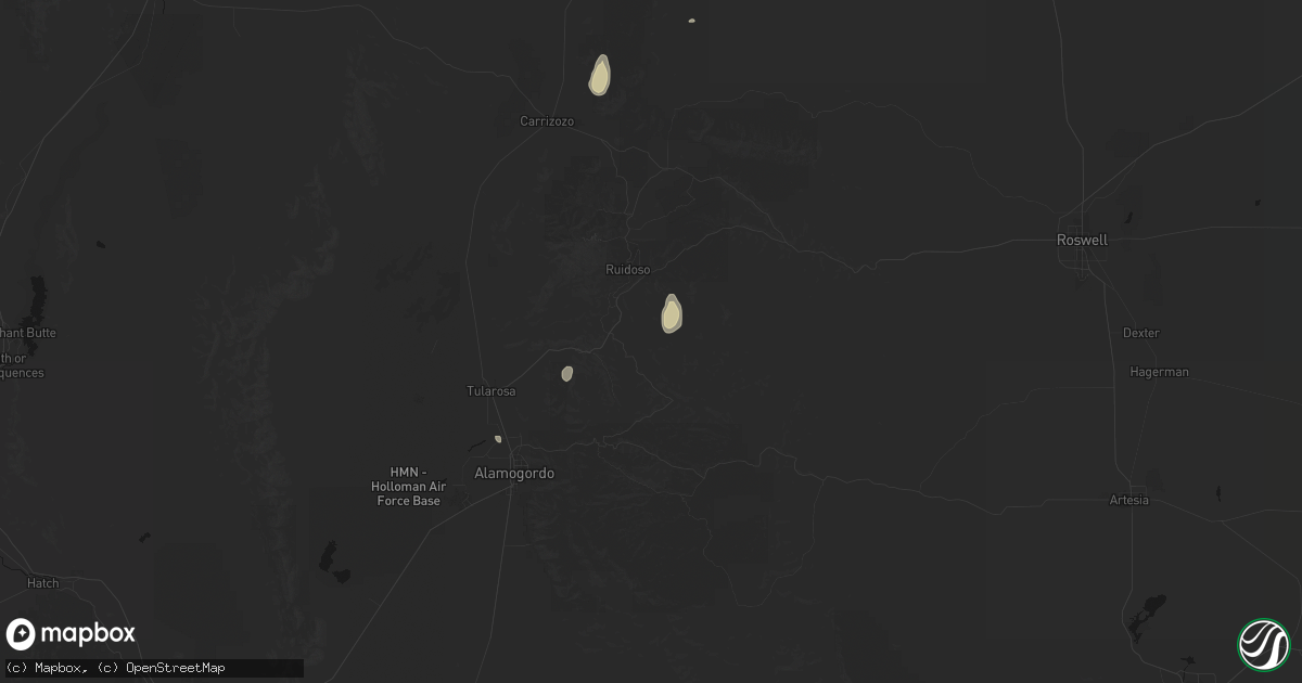 Hail map in Mescalero, NM on September 17, 2026