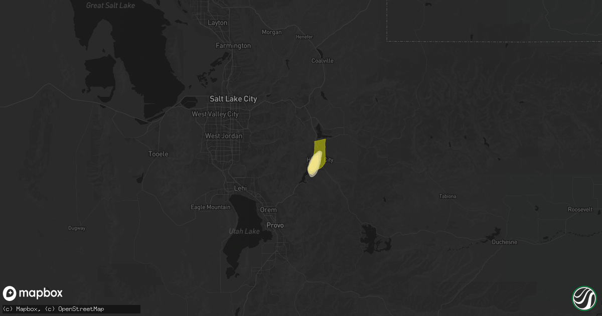 Hail map in Midway, UT on September 17, 2026