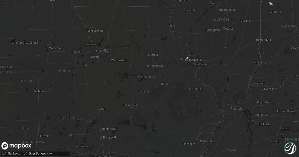 Hail map in Missouri on September 17, 2026