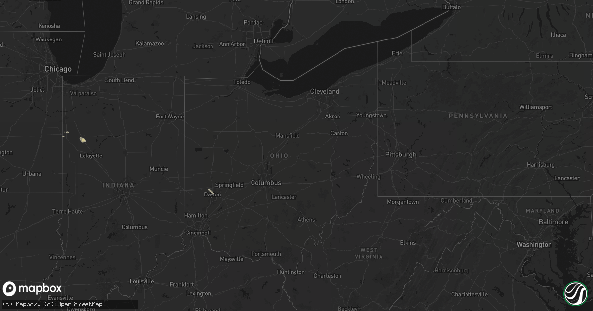 Hail map in Ohio on September 17, 2026