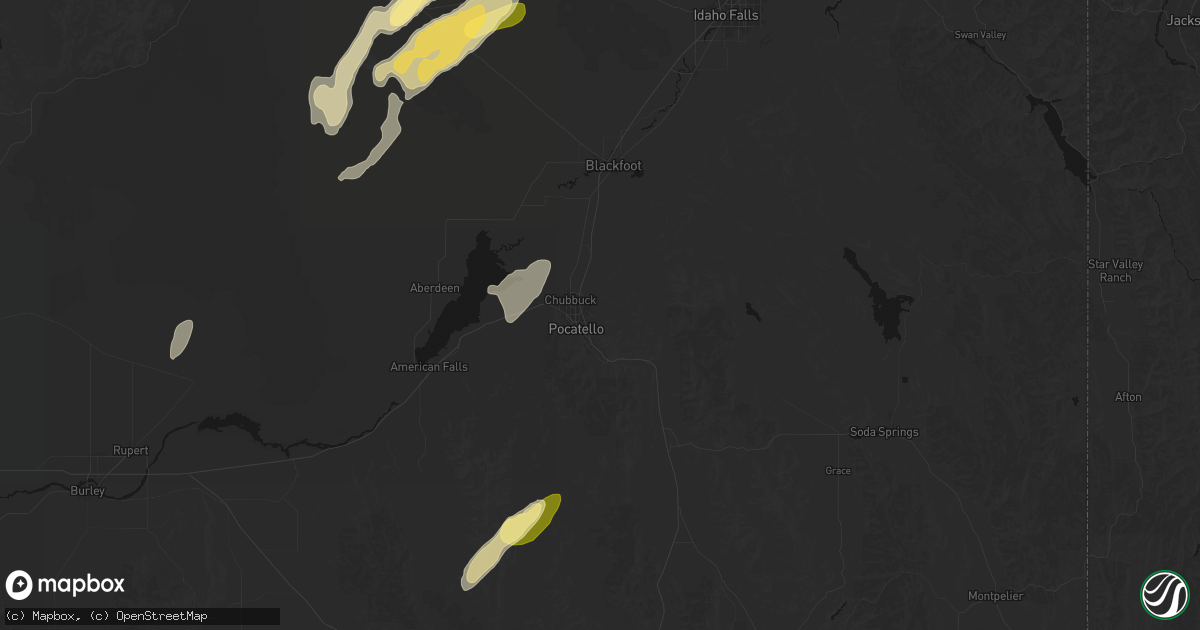 Hail map in Pocatello, ID on September 17, 2026