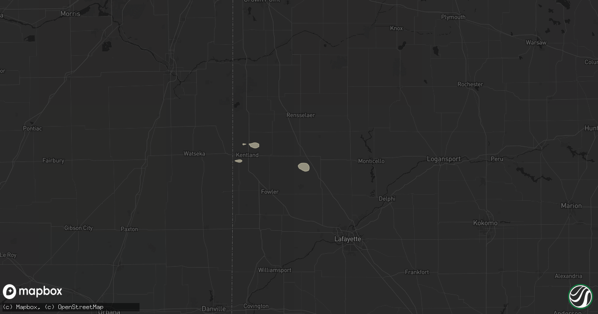 Hail map in Remington, IN on September 17, 2026