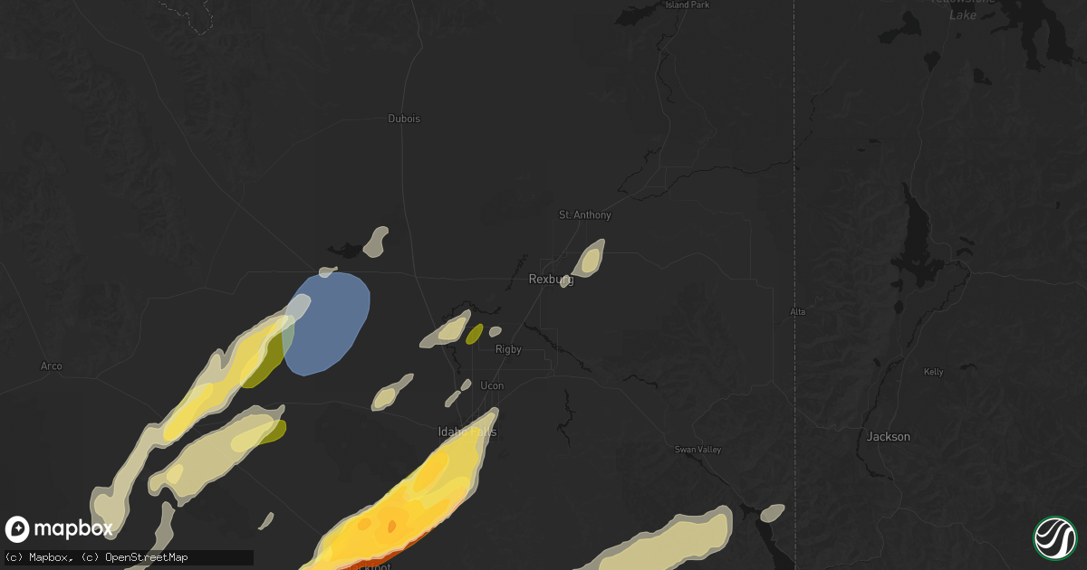 Hail map in Rexburg, ID on September 17, 2026