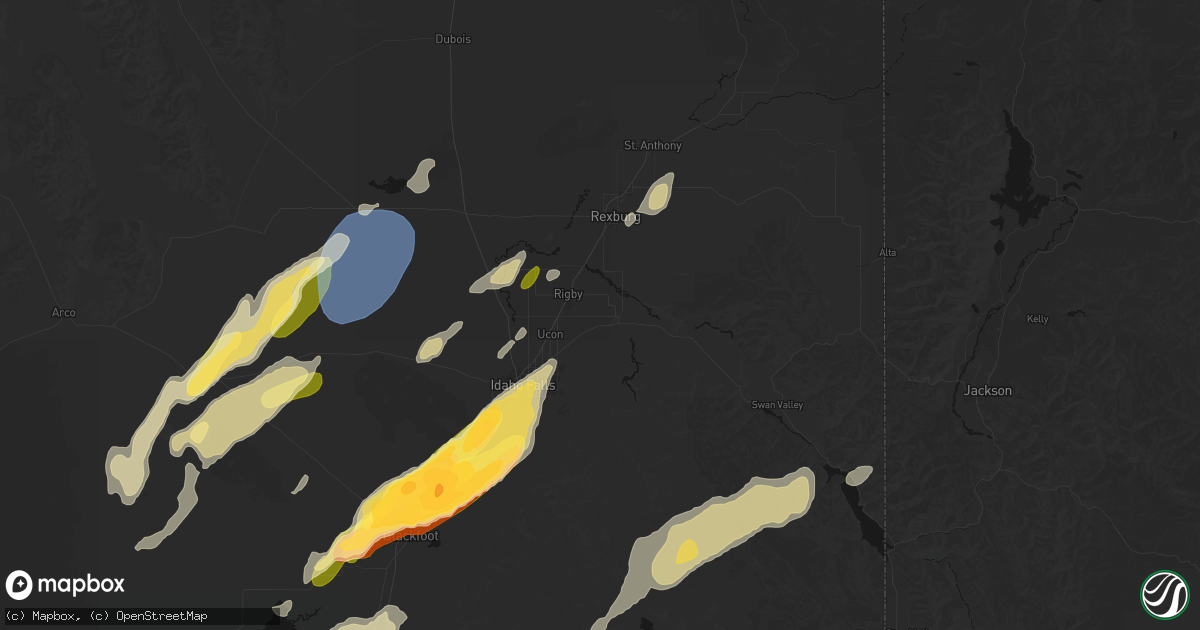 Hail map in Rigby, ID on September 17, 2026