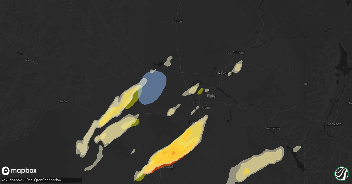 Hail map in Roberts, ID on September 17, 2026