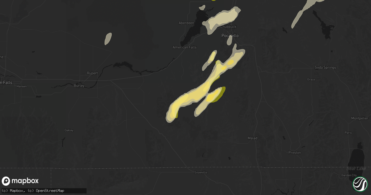 Hail map in Rockland, ID on September 17, 2026