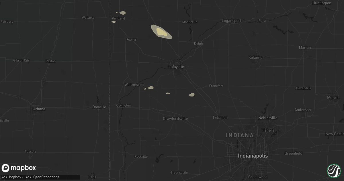 Hail map in Romney, IN on September 17, 2026