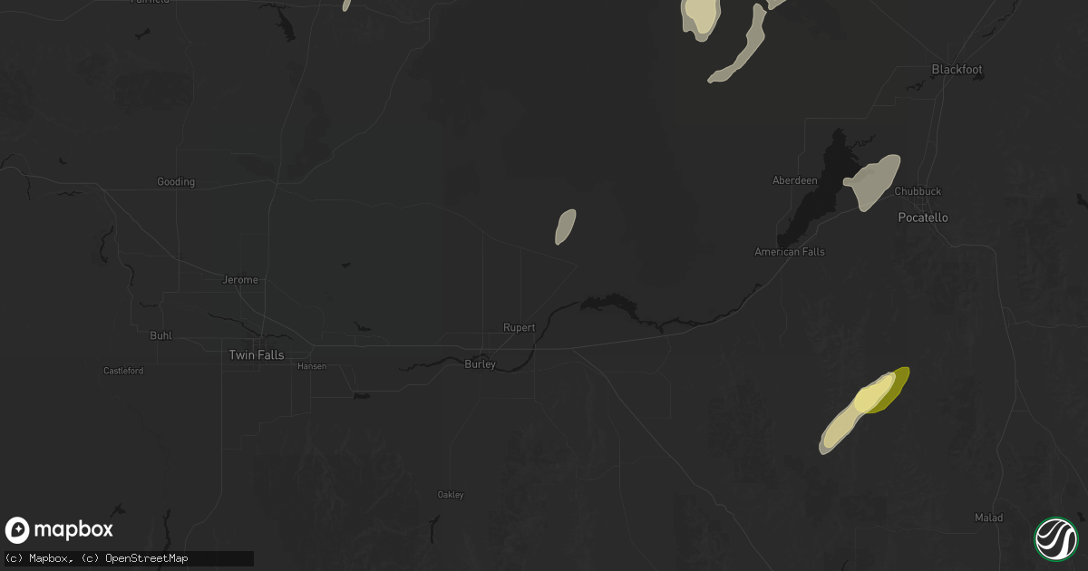 Hail map in Rupert, ID on September 17, 2026