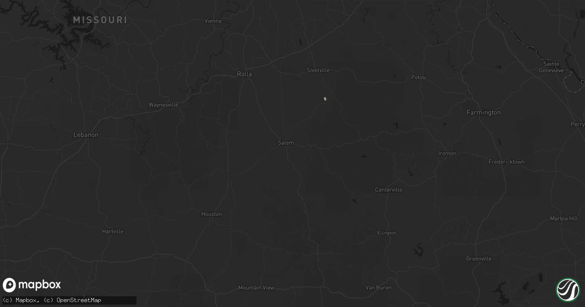 Hail map in Salem, MO on September 17, 2026